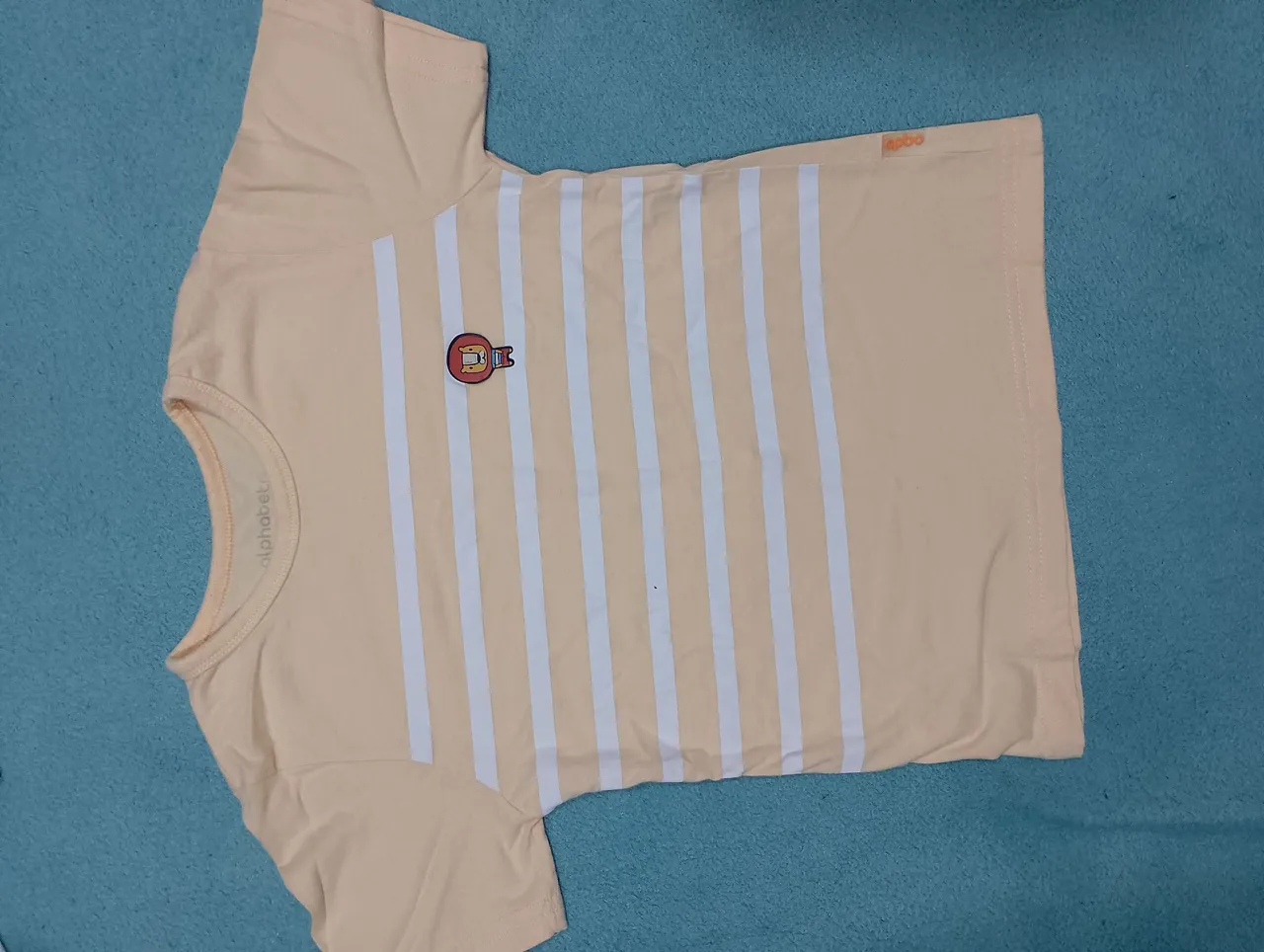 Camiseta Listrada Amarela Alphabeto Infantil
