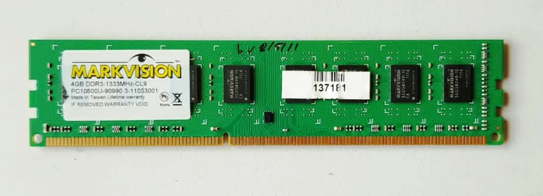 Memória RAM Marca Markvision - 4 GB DDR 3 - Usado - Funcionando