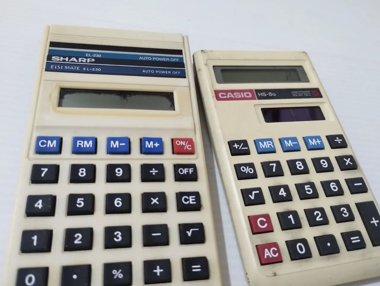 2 Calculadoras Solares Casio e Sharp (Anos 90 Originais) - Foto 5