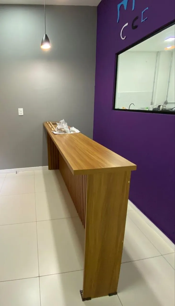 Balcão de madeira 100% MDF para cozinha/escritório/loja - Design moderno