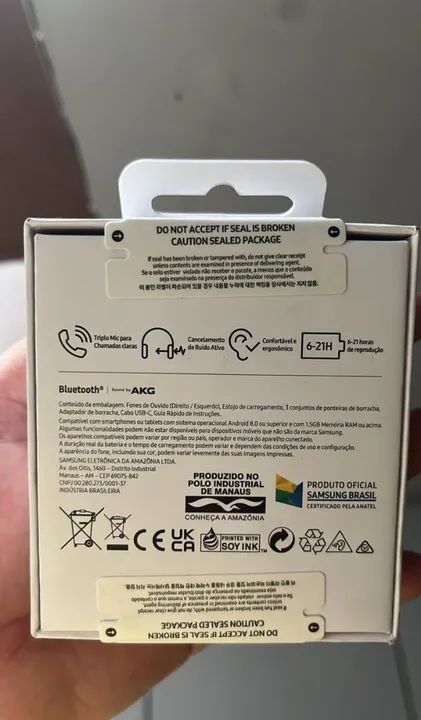FONE BUDS FE NOVO,  COM CAIXA DA SAMSUNG LACRE ORIGINAL FECHADO ! - Foto 3