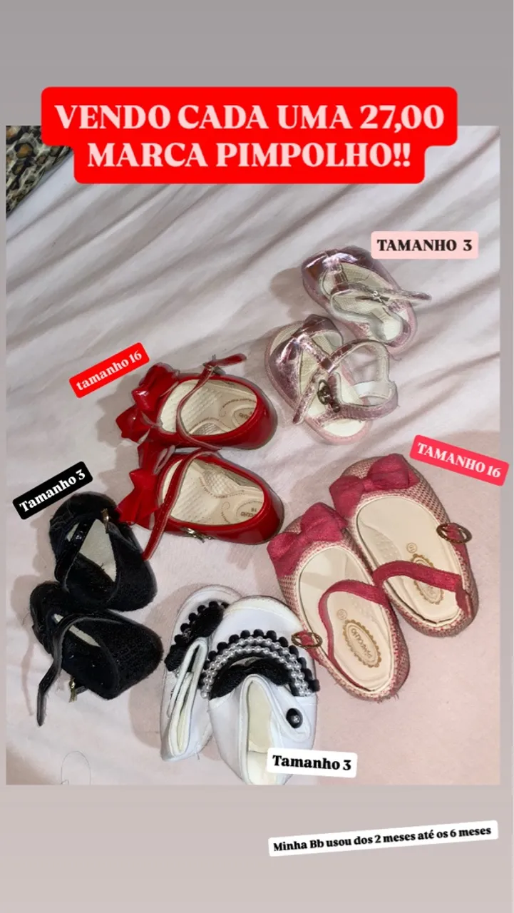 Sapatos PIMPOLHO para Bebê - Vários Tamanhos