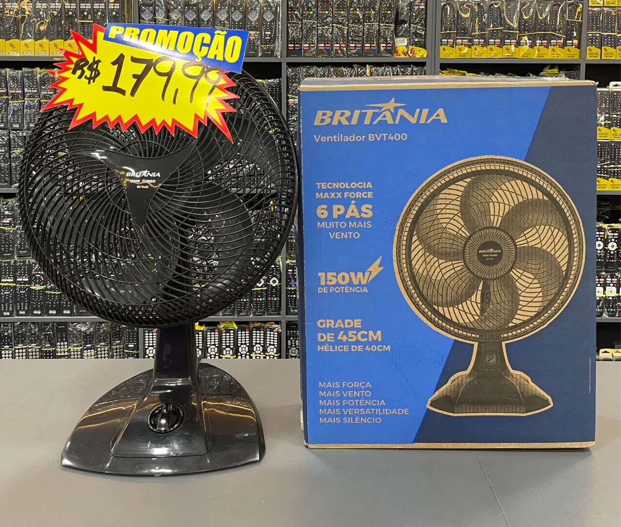 Ventilador Britânia BVT400 - 6 Pás - 150W - Grade de 45cm