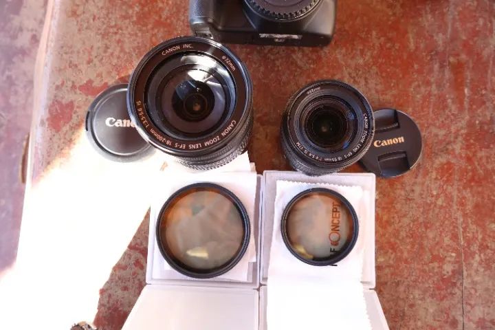 Canon Rebel SL3 Com lente 18 55mm e 18 200mm+ Filtros NDS variaveis. - Foto 4