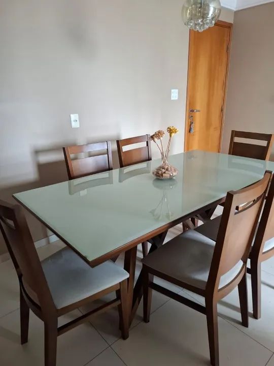 Mesa de Jantar de Vidro com 6 Cadeiras - Foto 5