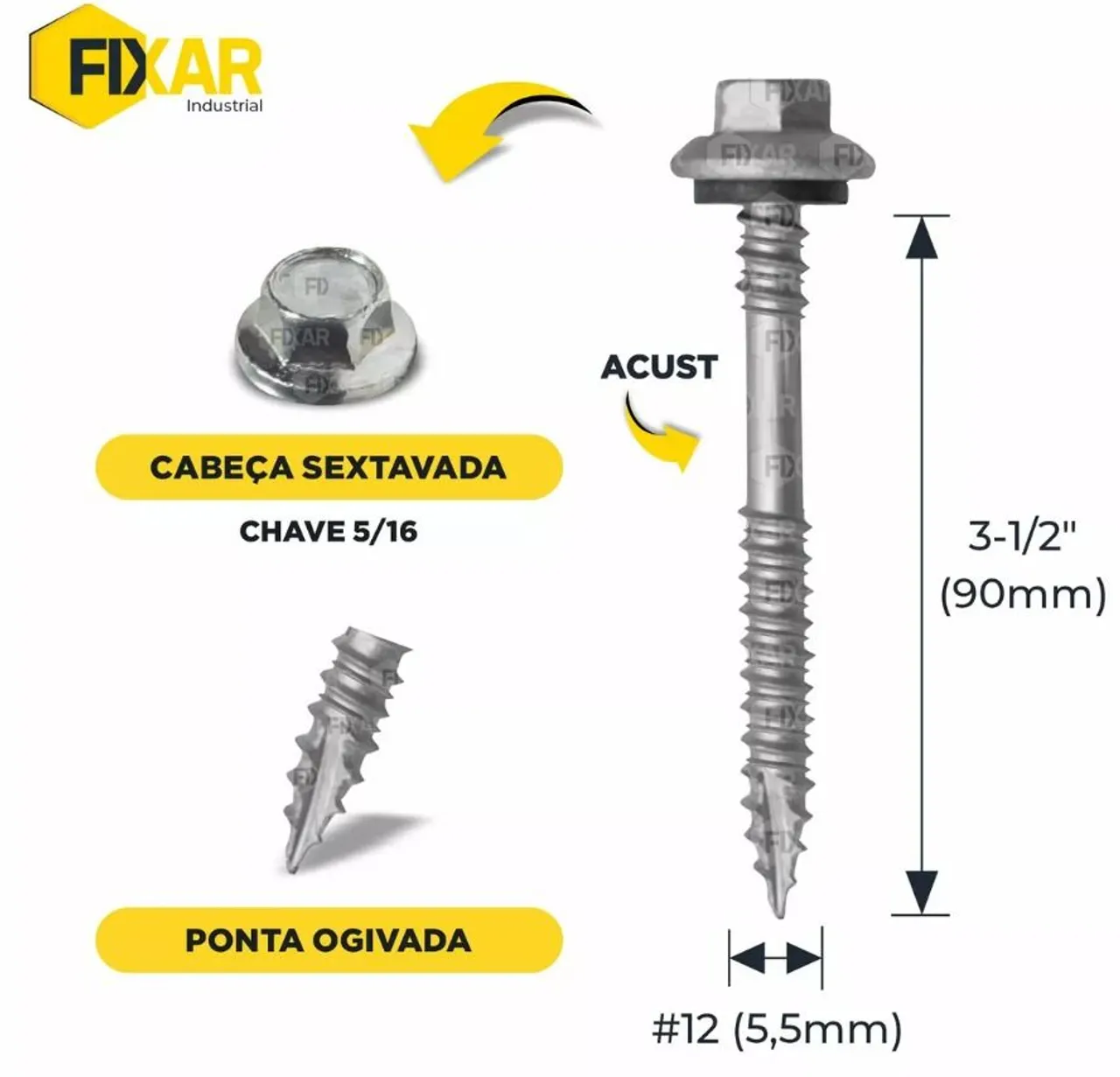 80 calços Para Telha Trapezoidal + 80 Parafusos ponta Ogivada