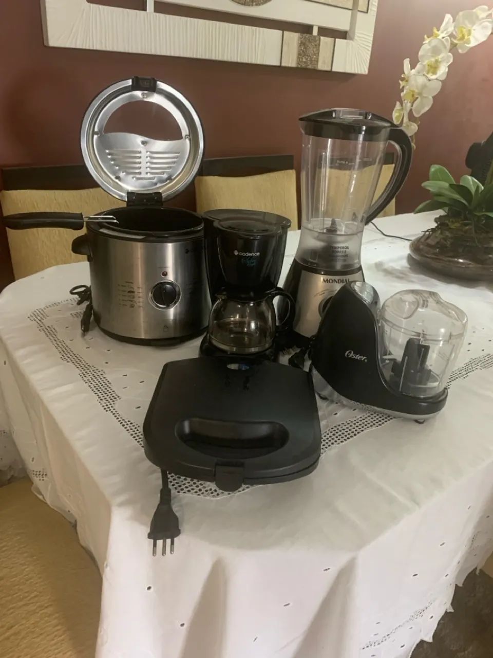 Kit Eletrodomésticos Cozinha - Fritadeira, Cafeteira, Liquidificador e Sanduicheira