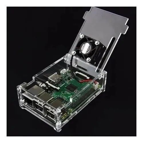 Case Transparente ACRILICO P/ Raspberry Pi3(b)+ Cooler +dissipadores.<br> - Foto 2