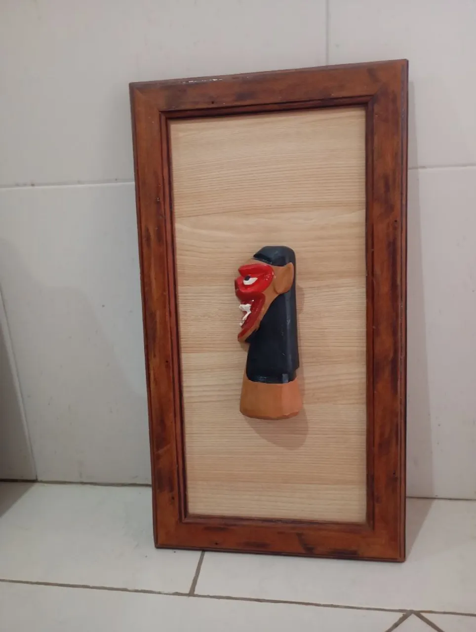 Quadro Decorativo Escultura - Arte em Madeira