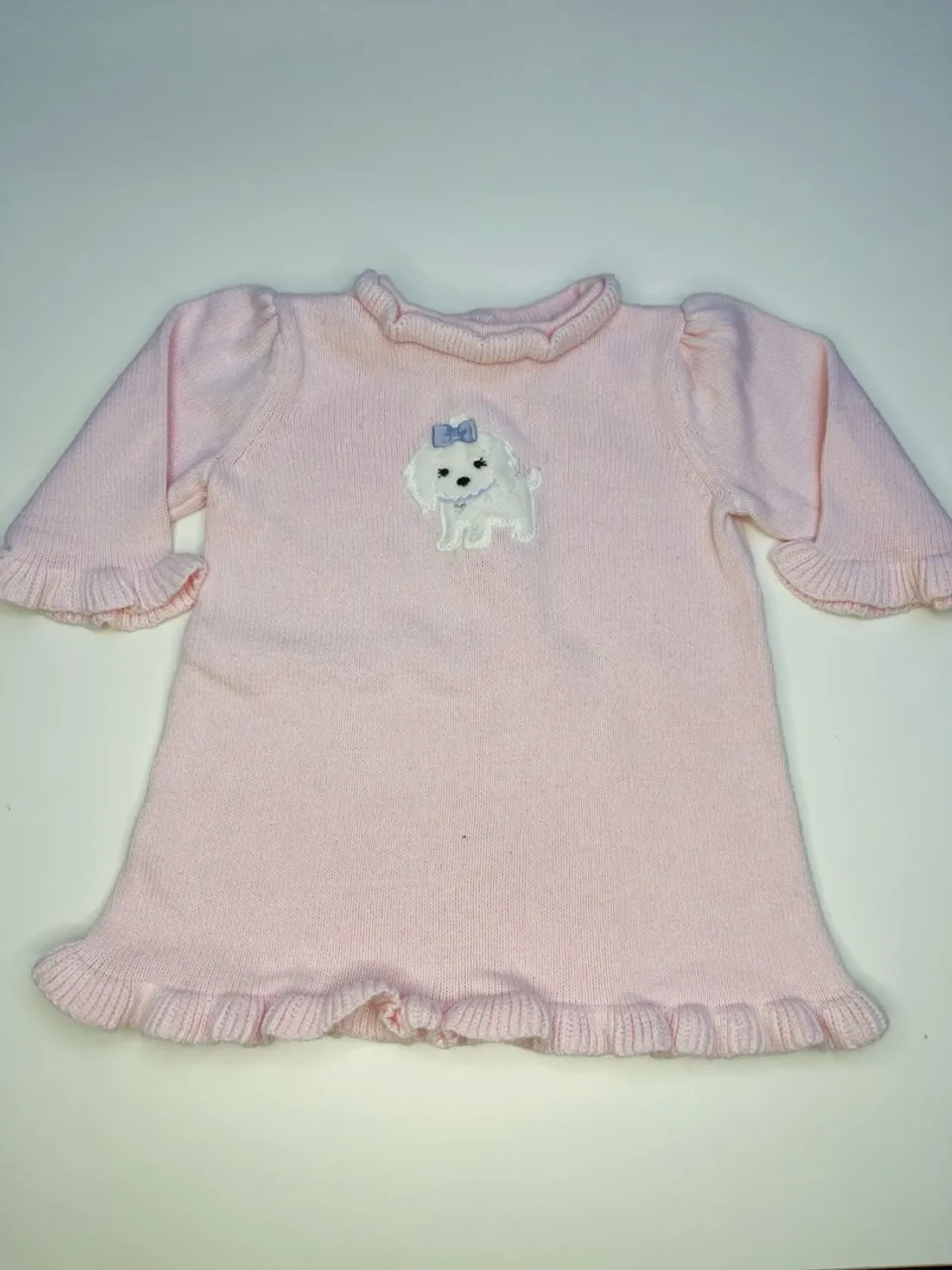 Vestido de bebê com estampa de cachorrinho