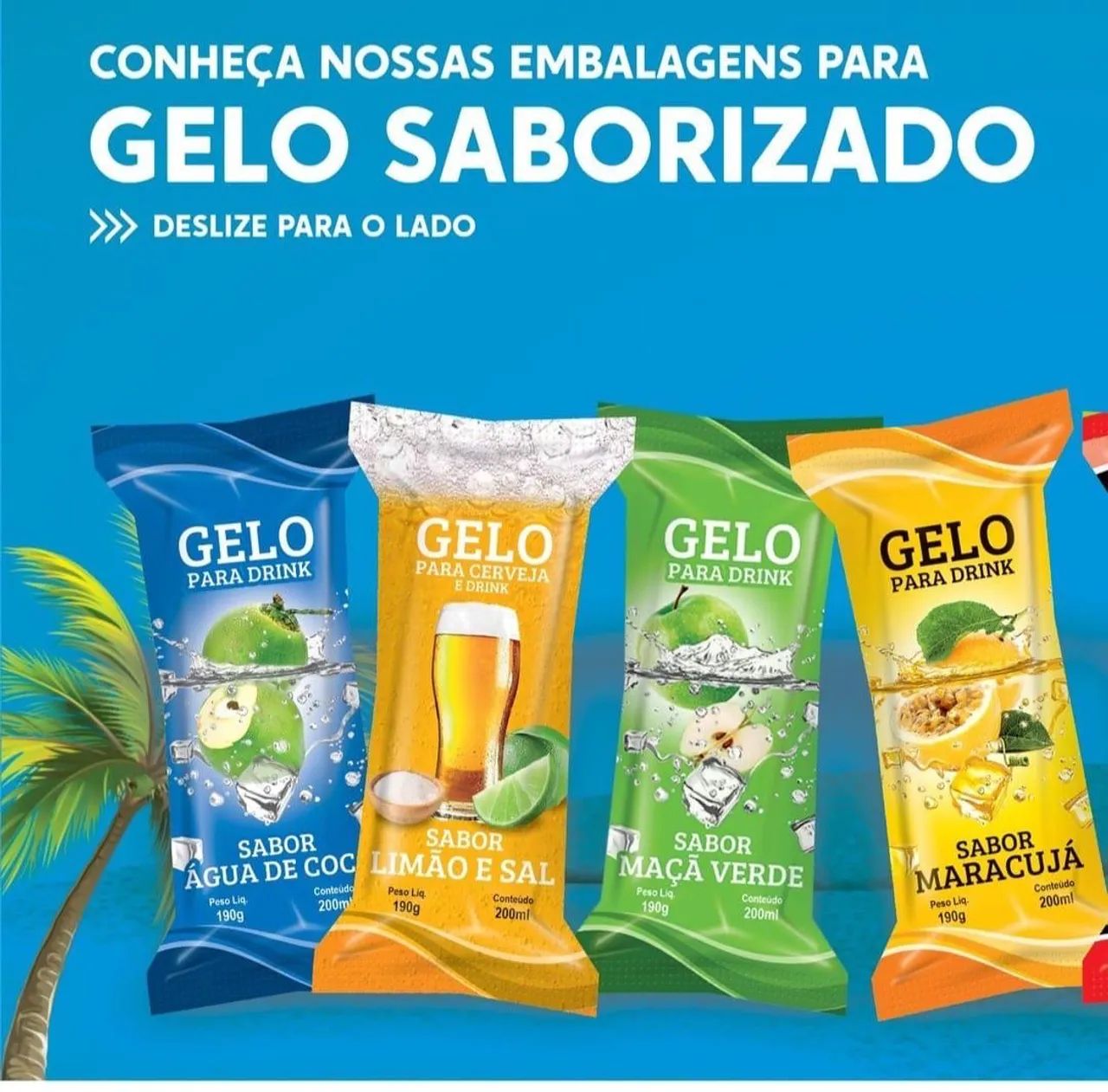 Gela drink , gelo saborizado  r$0,80 