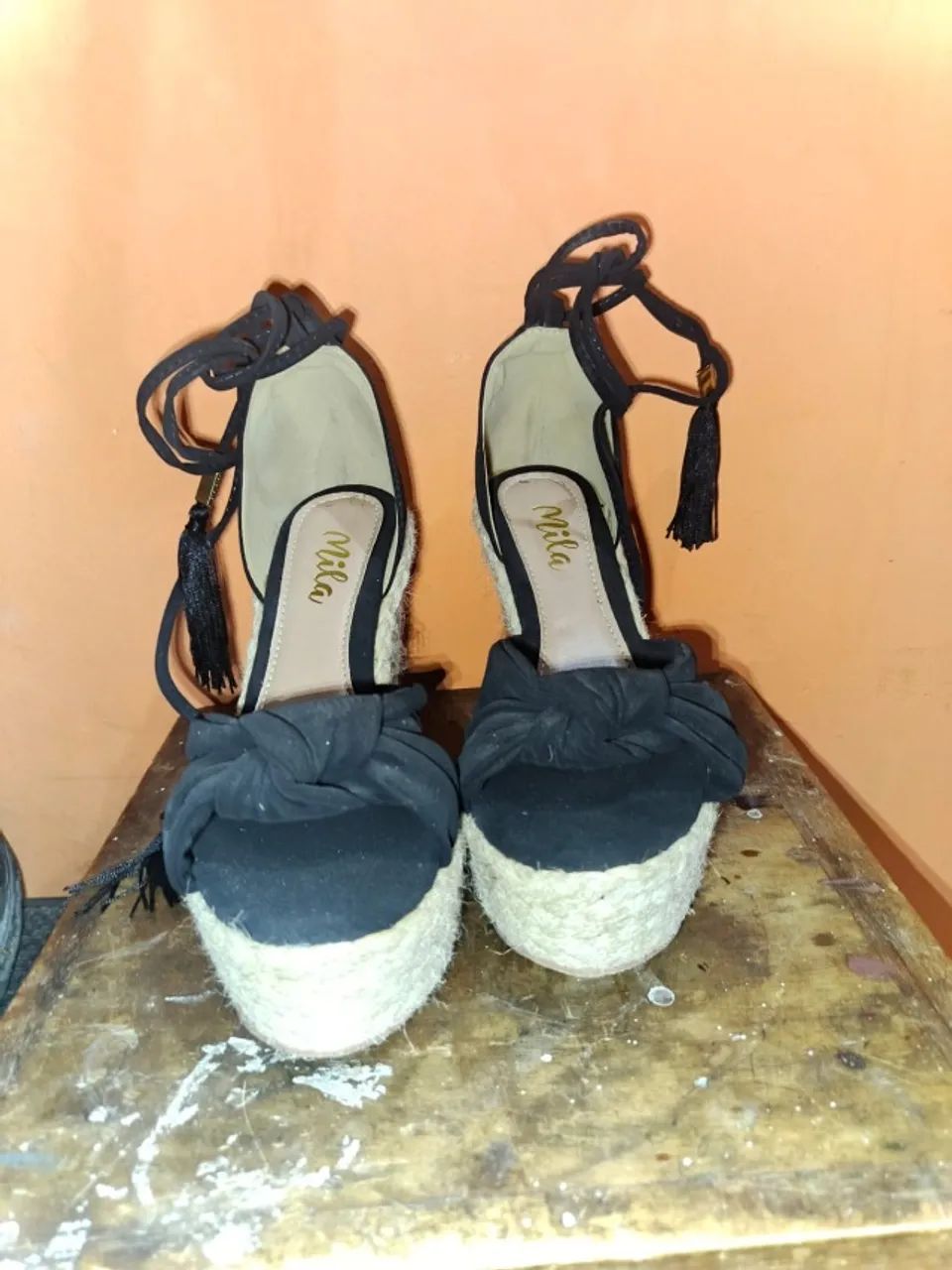 ? Sandália de salto preta com amarração ? NOVA! ? - Foto 2