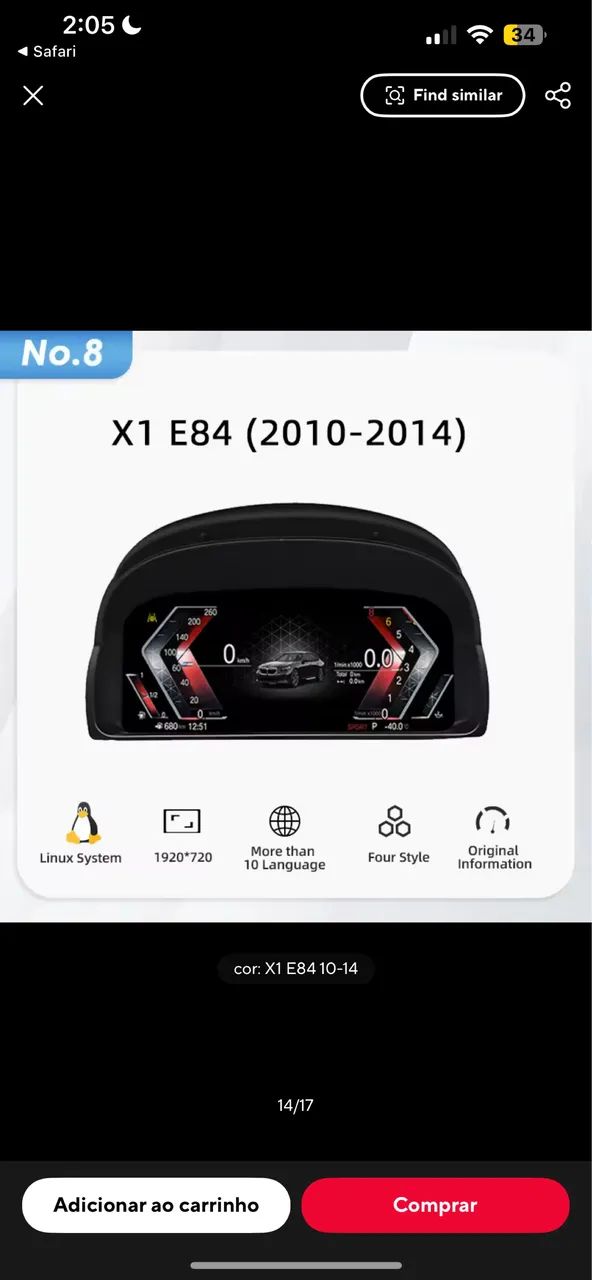 Painel digital Bmw  e84 x1 