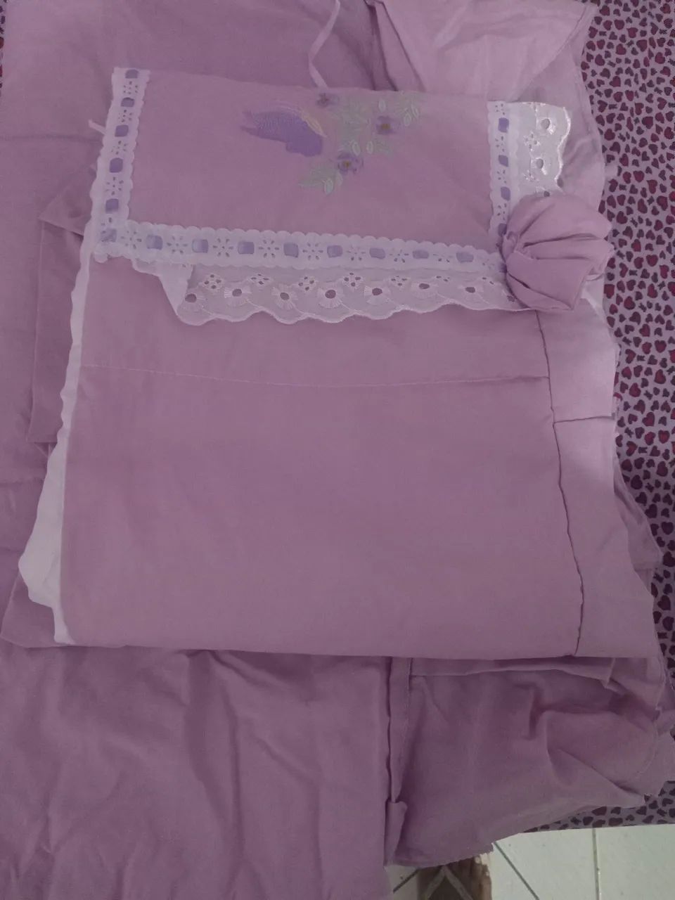 Kit berço roxo claro - Foto 2