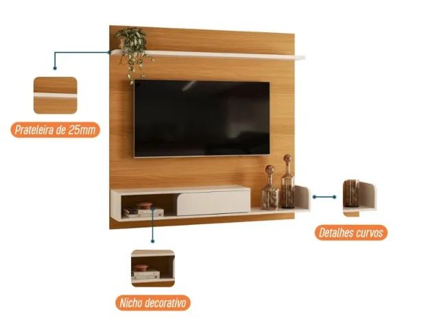 Painel P/TVs Até 55 Polegadas 1.36M Suspenso. Produto Novo Direto de Fábrica P/Sua casa. - Foto 5