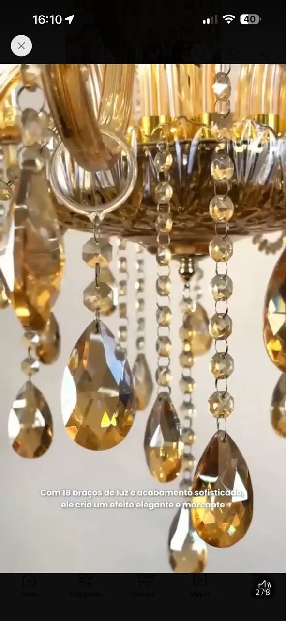 Lustre candelabro de 18 braços  - Foto 4