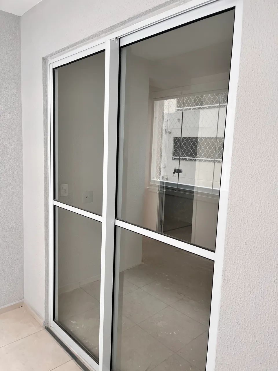 Porta de correr em alumínio branco -  2 folhas  - Foto 3