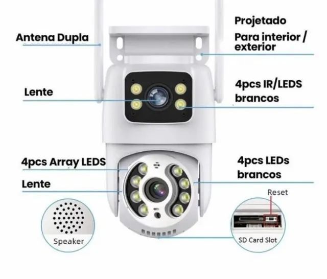 Câmera de Vigilância Lente dupla - Foto 2