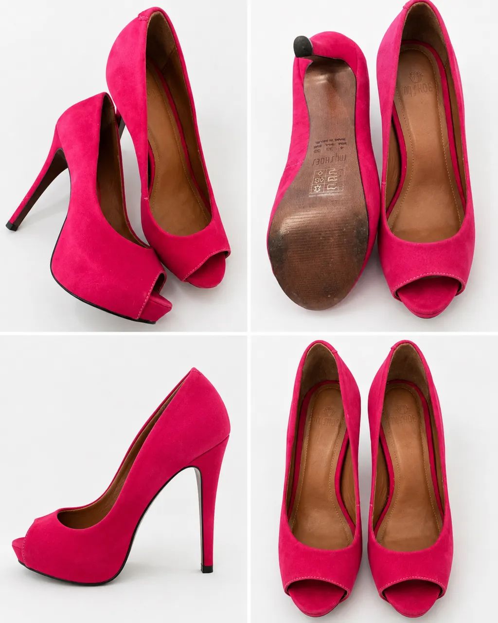 Sapato Myshoe peep toe pink 