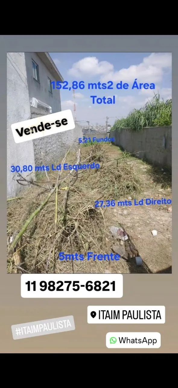 Terreno único dono Itaim Paulista 