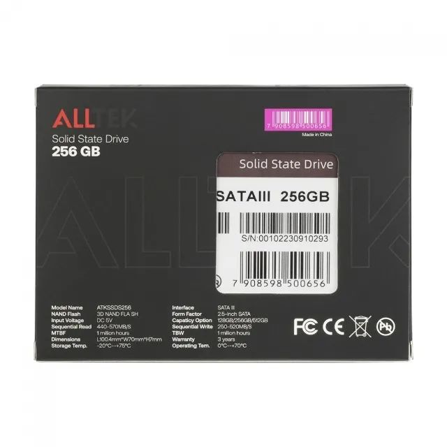 SSD Alltek, 256GB, Sata III, Leitura 530MBs E Gravação 500MBs, Novo, Lacrado, Loja Coimbra - Foto 5