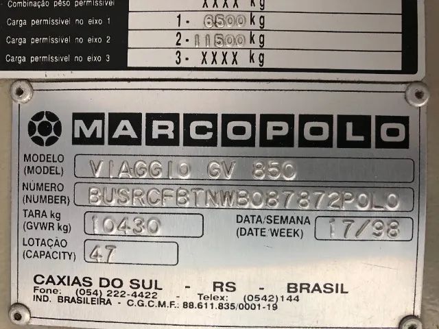 Mercedes-Benz OH 1621 Marcopolo Viaggio GV 850 46L com WC - Foto 6
