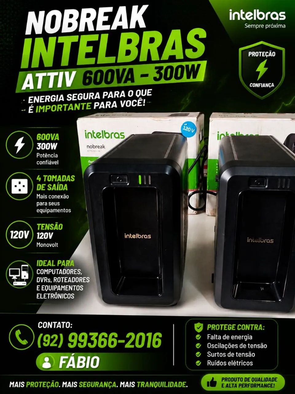 Nobreak 600VA 300Wts