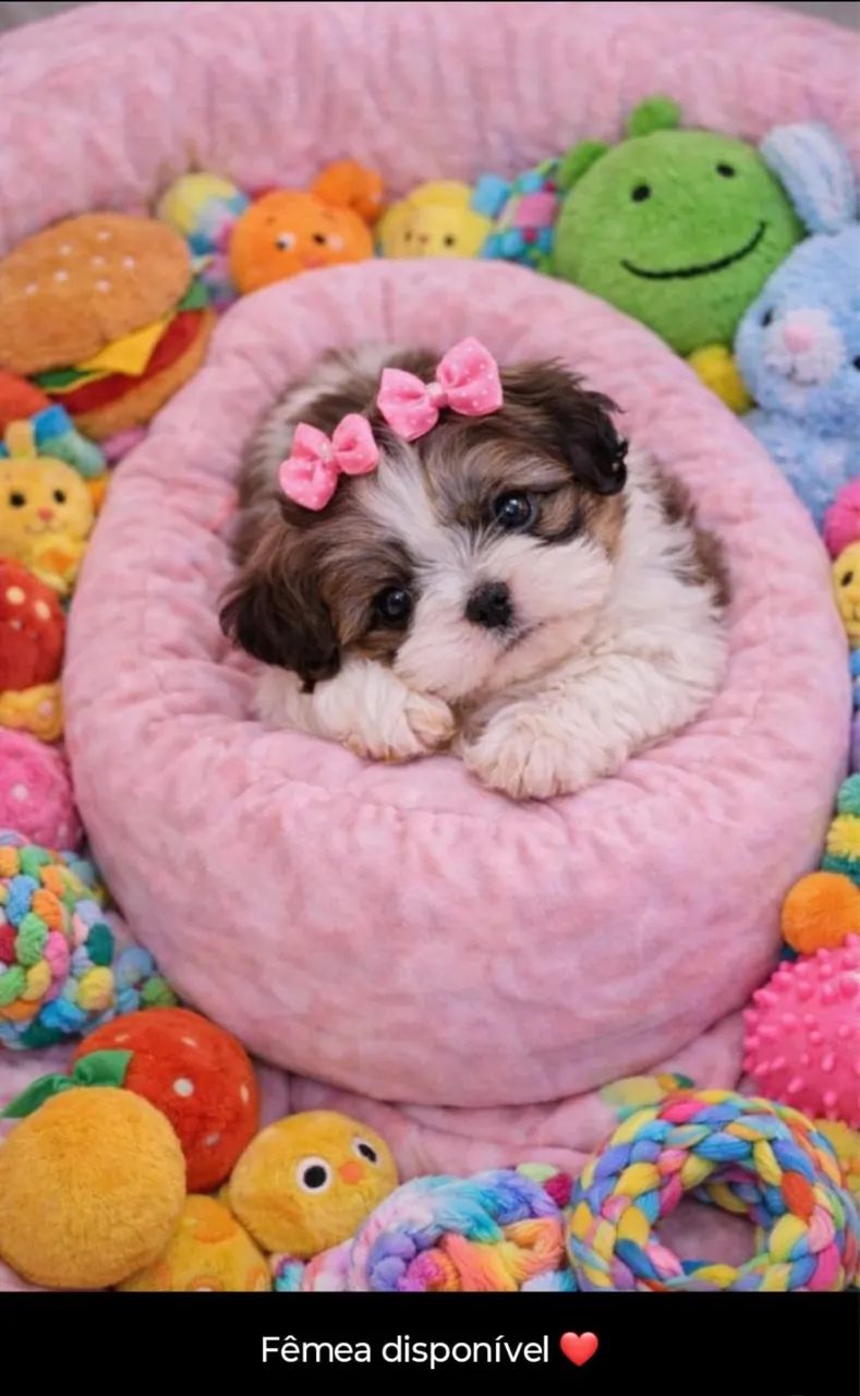 Shih-tzu vacinada com 60 dias 