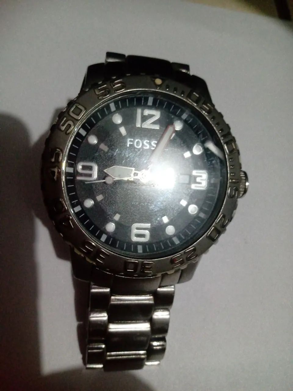 Relógio Fossil aço inoxidável.