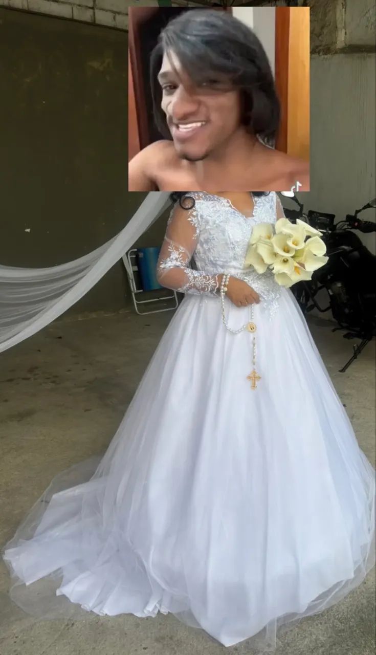 Vestido noiva com véu e grinalda  - Foto 2