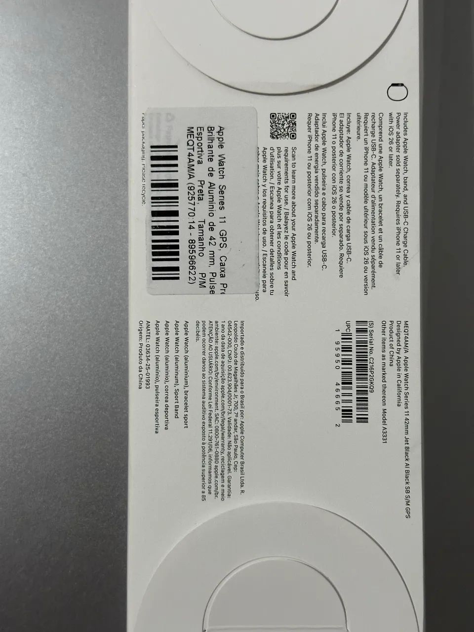 Apple Watch Series 11 GPS - 42mm Caixa de alumínio preto brilhante - Foto 2