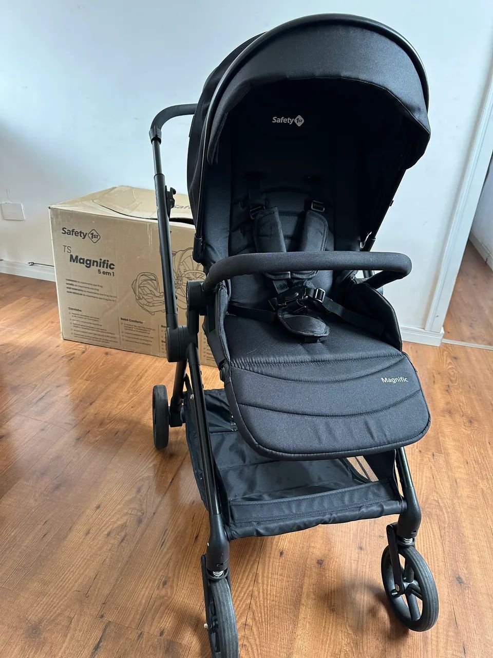 Carrinho com bebê conforto, base e moisés Safety  - Foto 5