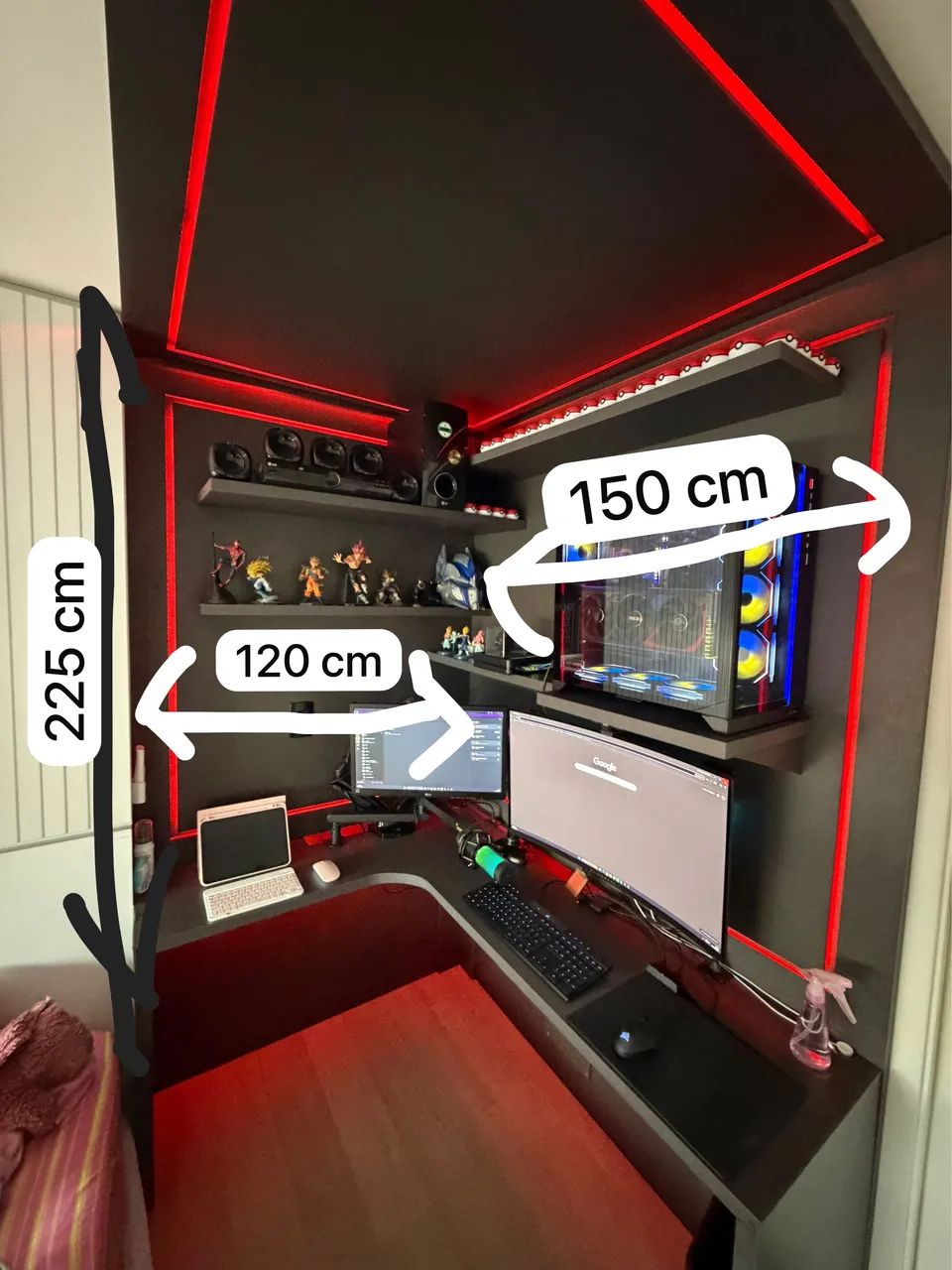 Móvel de escritório e computador planejado em L, com LED embutido - Foto 2