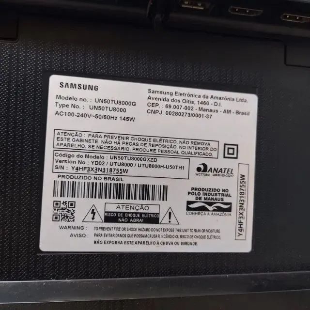 TV 50 POLEGADAS SAMSUNG DEFEITO MODELO UN50TU8000G