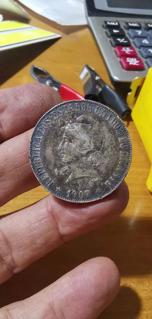 Moeda 2000 Mil Réis XX Gramas 1907 Prata - Foto 3