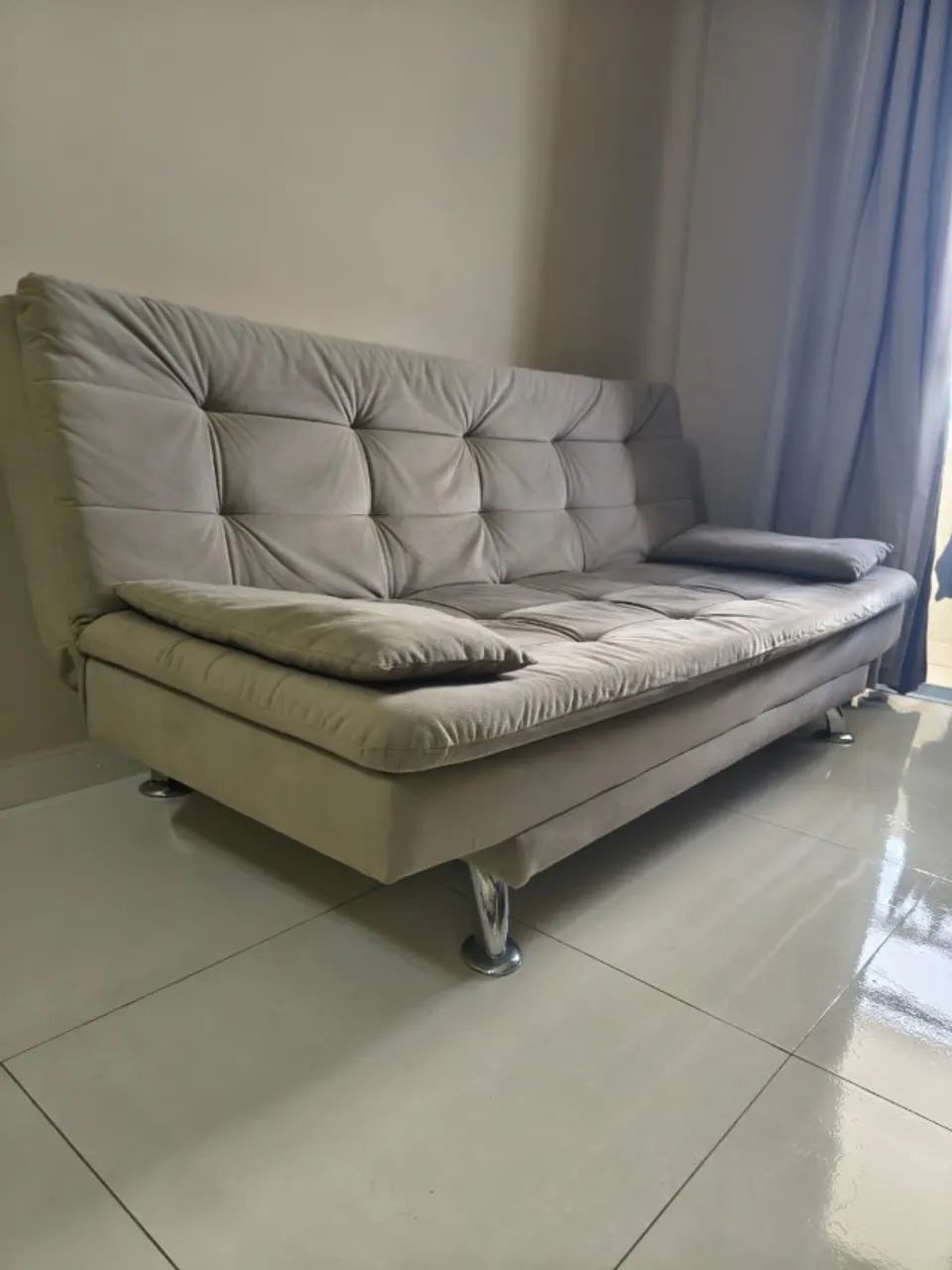 Sofá Cama Casal 3 Lugares Premium Linho - Foto 4