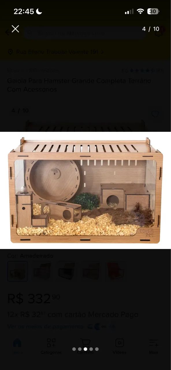 Terrário para hamister ou similares