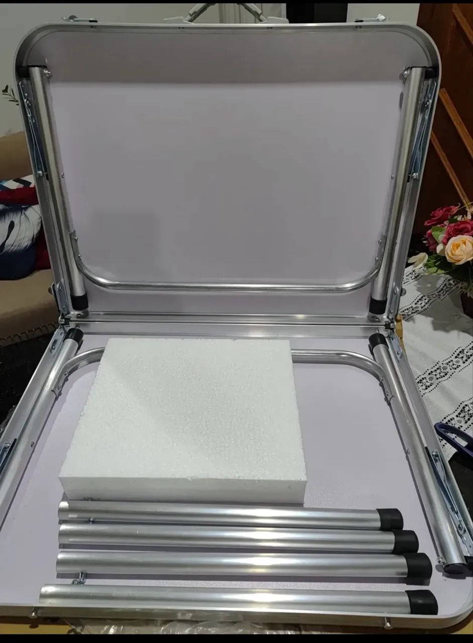 MESA DOBRÁVEL alumínio 90x60 - Foto 3