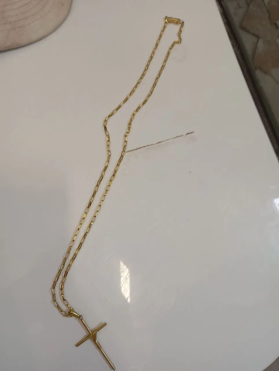 Corrente de moeda antiga nova nunca usada com pingente  - Foto 3