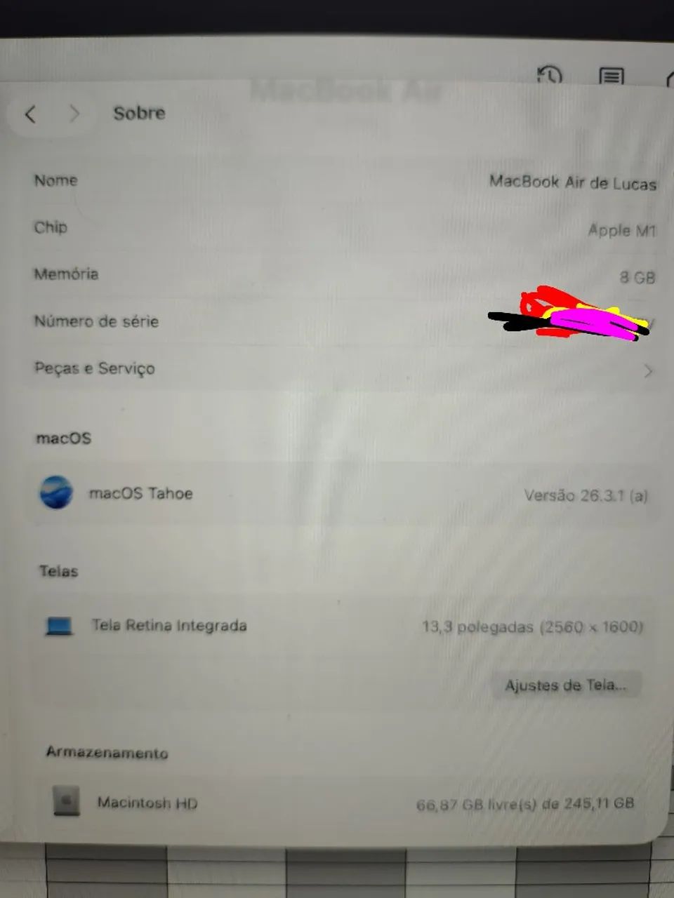 Mac air m1 8gb ram / 264gb - Foto 5