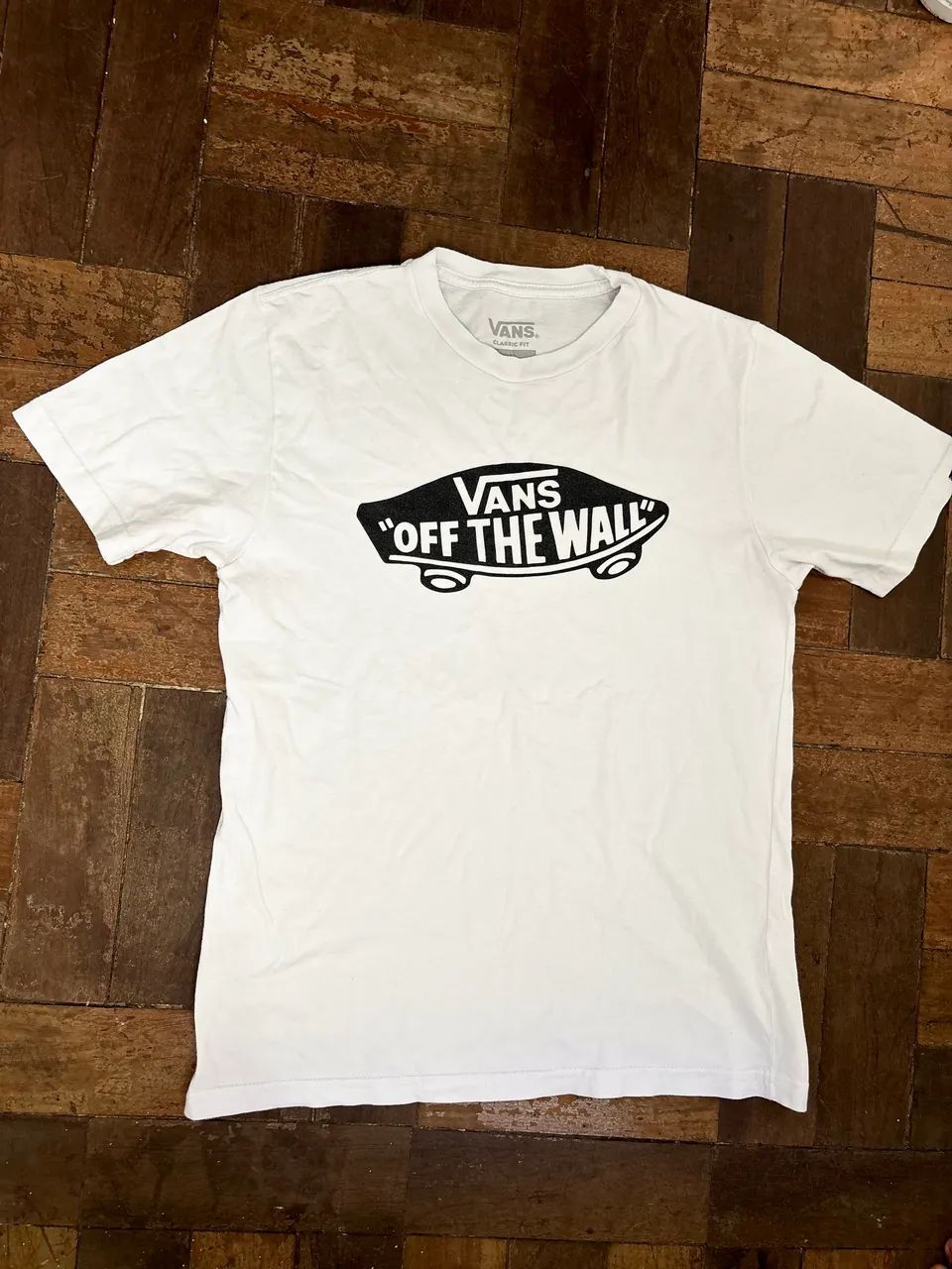 camiseta vans off the wall branca