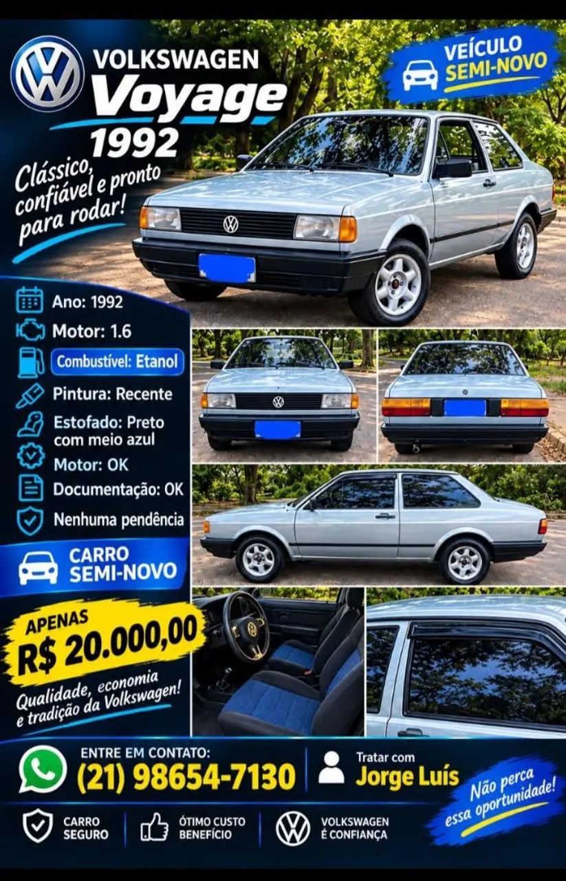 Volkswagen Voyage C/cl/fox 1.6 (álcool) 1992