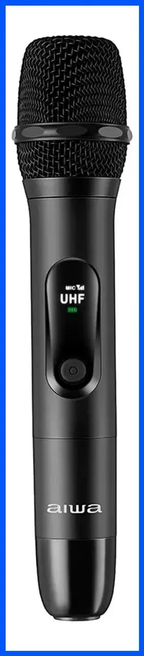Microfone Wireless Aiwa Preto 2 Microfones P10 para Festas Lacrado - Foto 3