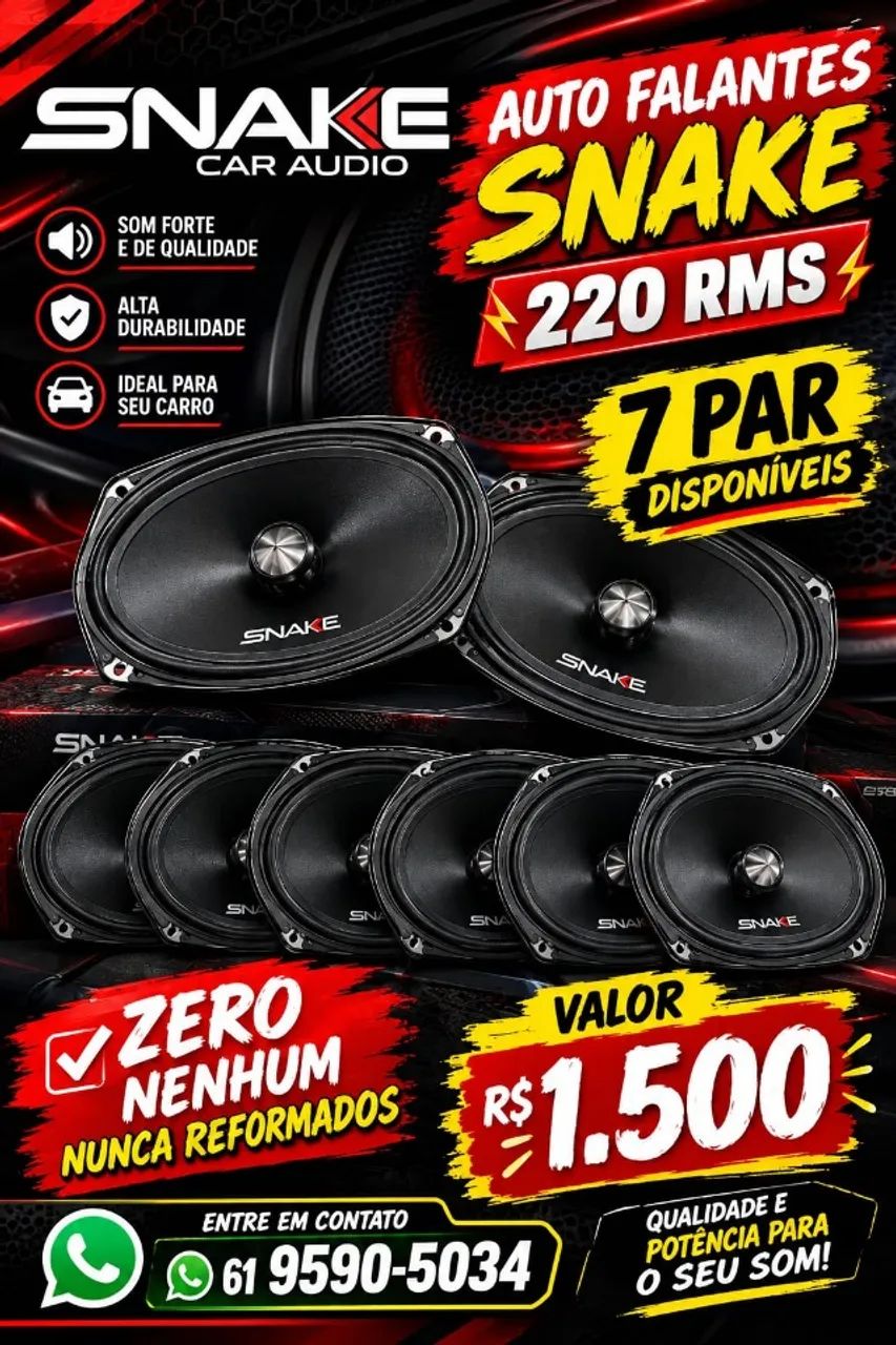 Auto falantes Snake 220 RMS