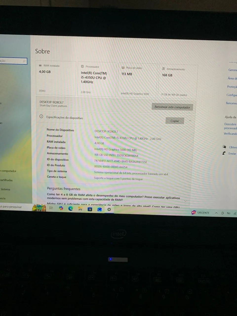 Notebook Intel Core(TM) i5-4350U - Foto 4
