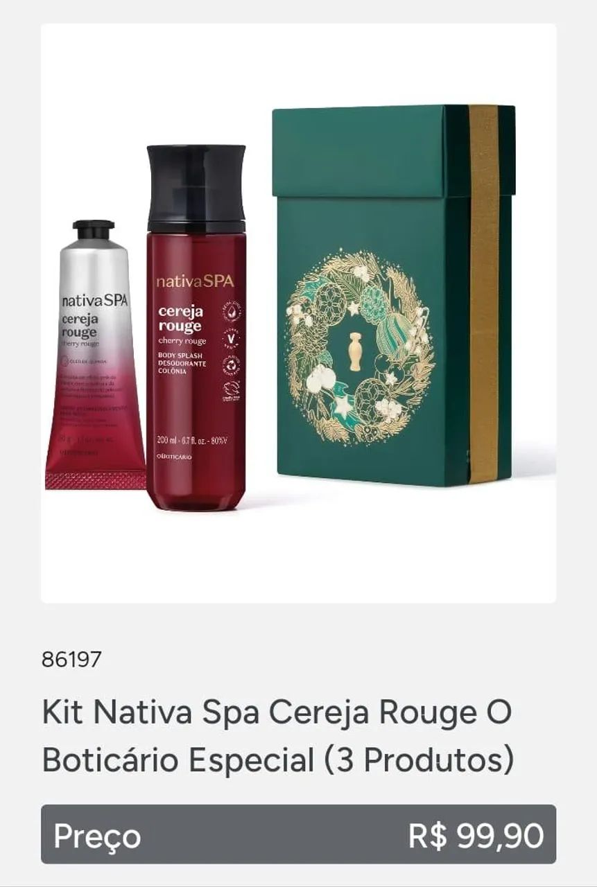 Kit o boticário e eudora