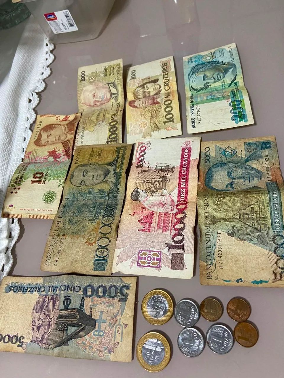 cédulas e moedas antigas brasileiras + nota argentinas