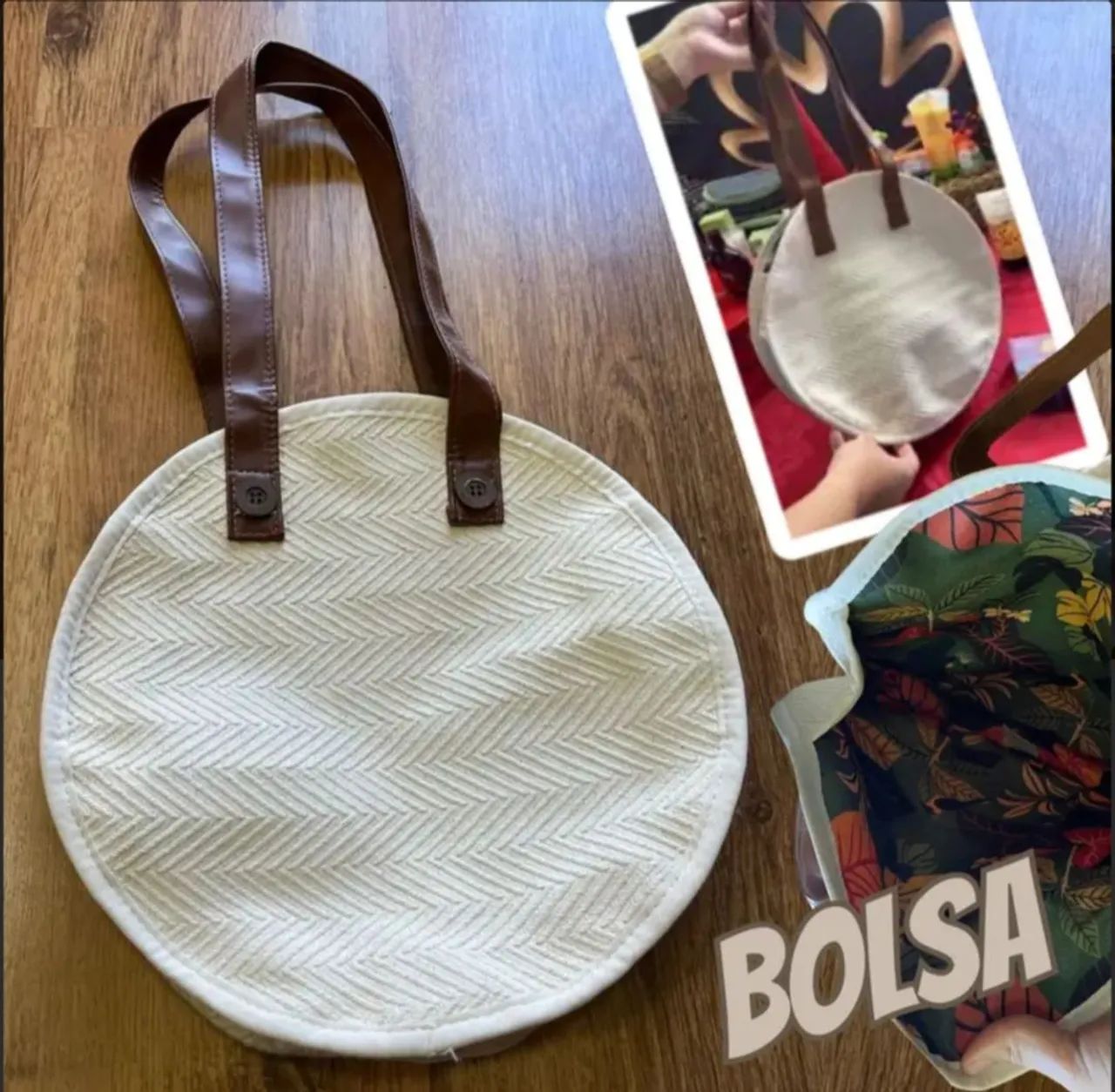 Bolsa em tecido crú  - Foto 2