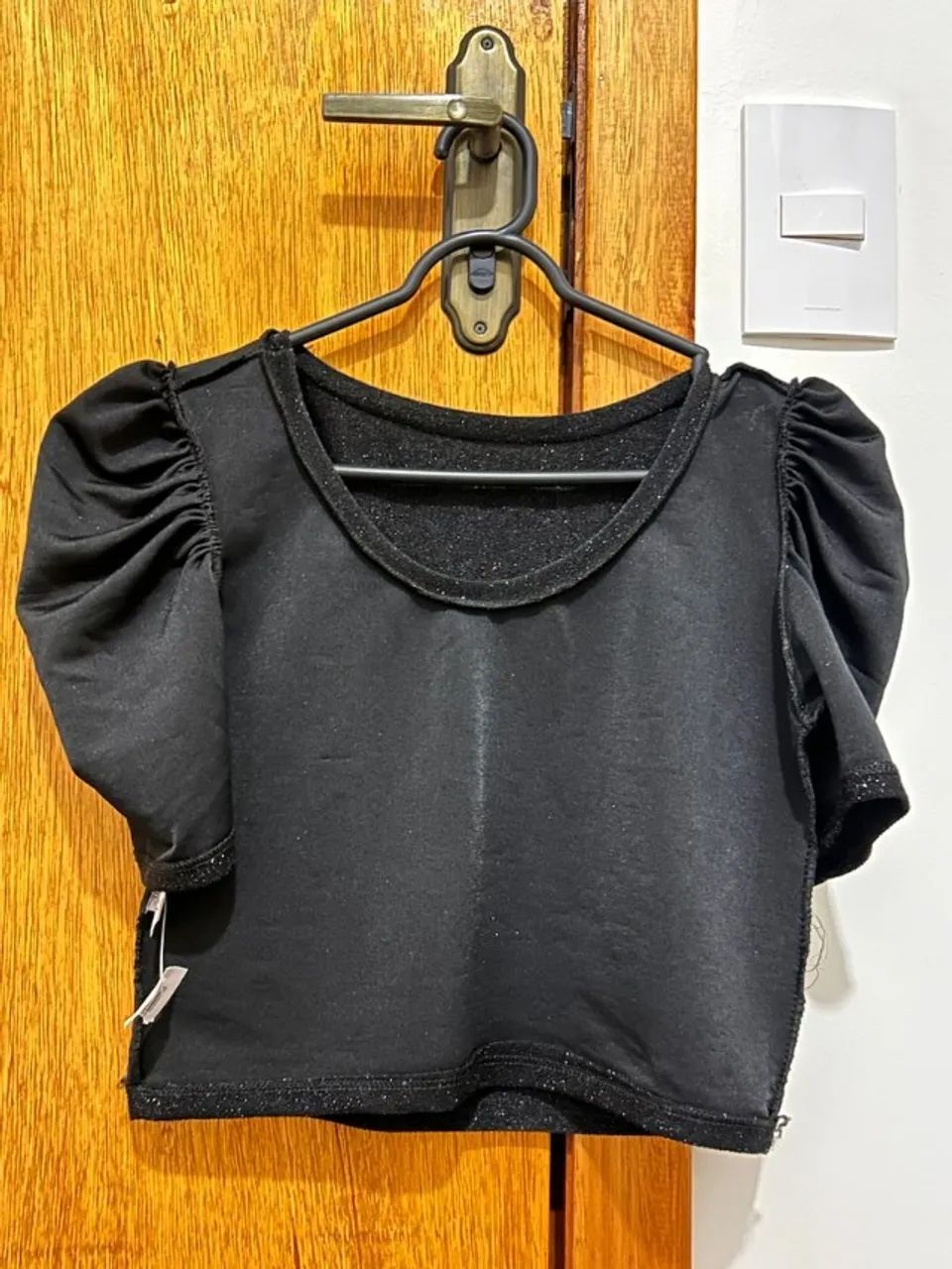 Cropped Feminino Preto com Brilho - Foto 4