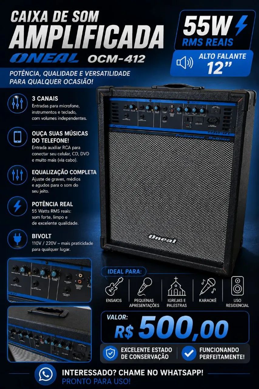 Caixa amplificada Oneal OCM-412
